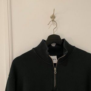 Zara zip up crewneck